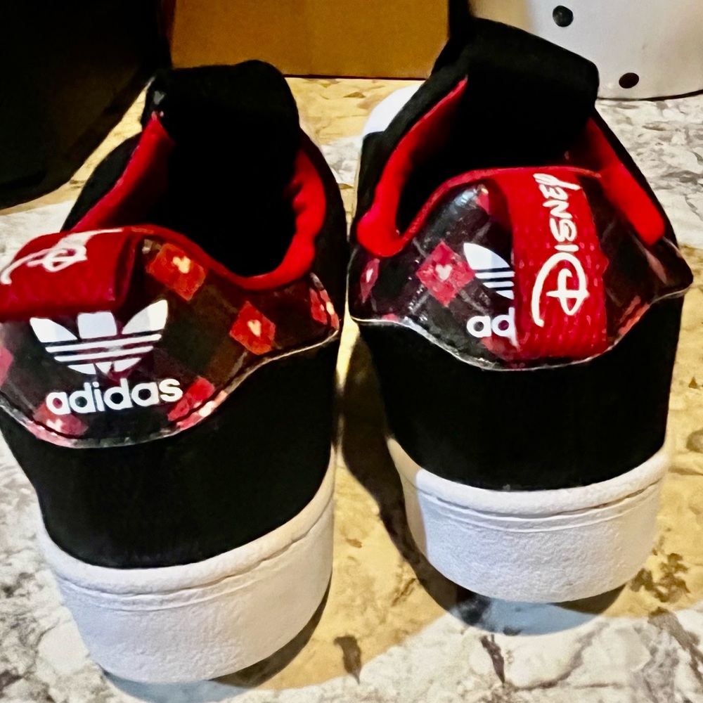 adidas Kids' Sneakers in Red and Black Plaid - Picture 1 of 9